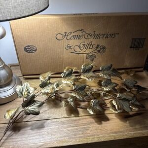 VTG MCM  Gold Tone Leaf Branch Metal Wall Decor Preowned Good Condition 2 Sprays